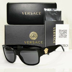 Versace Black Medusa Gold Women's Sunglasses